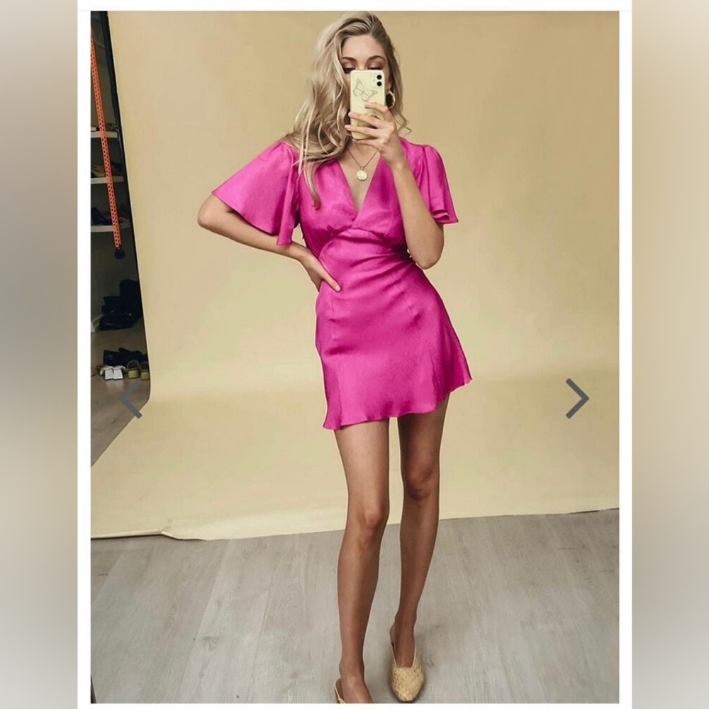 2/30$ Verge Girl Pink Tie Front Asymmetrical Mini Dress